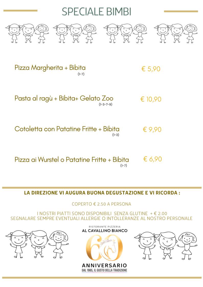 Menu di Ristorante Pizzeria AL Cavallino Bianco 