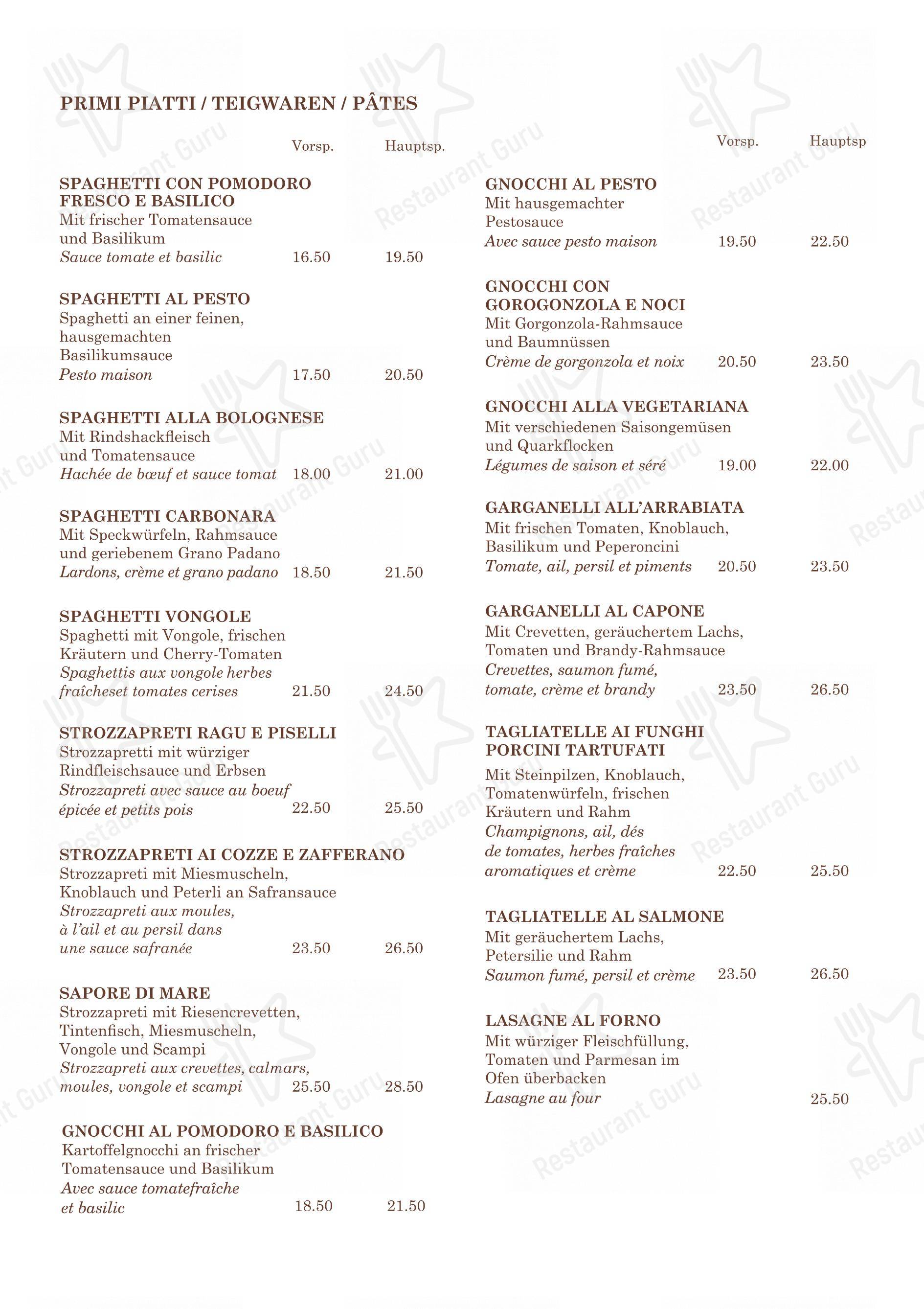 Ristorante Pizzeria Al Capone in Bienna - Menu