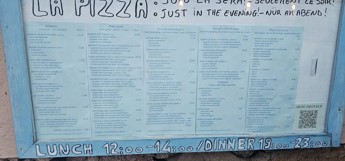 Menu di Ristorante Pizzeria da Andrea 