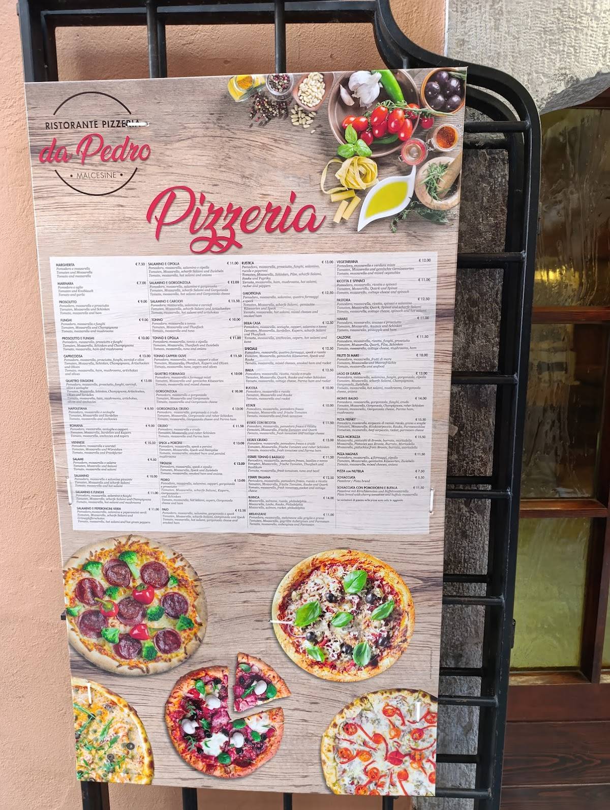 Menu di Ristorante Pizzeria Da Pedro e Pedrotto 