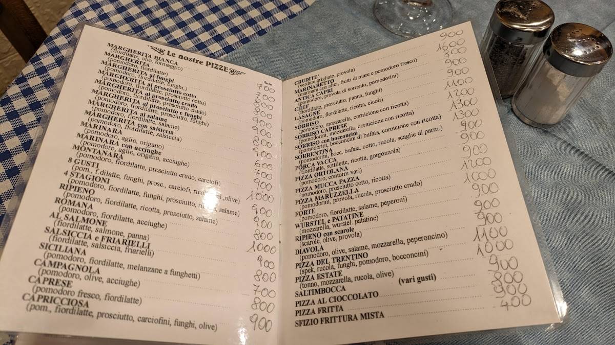 Menu di Ristorante Pizzeria FESTA GIUSEPPE E FESTA ANTONIO S.A.S 