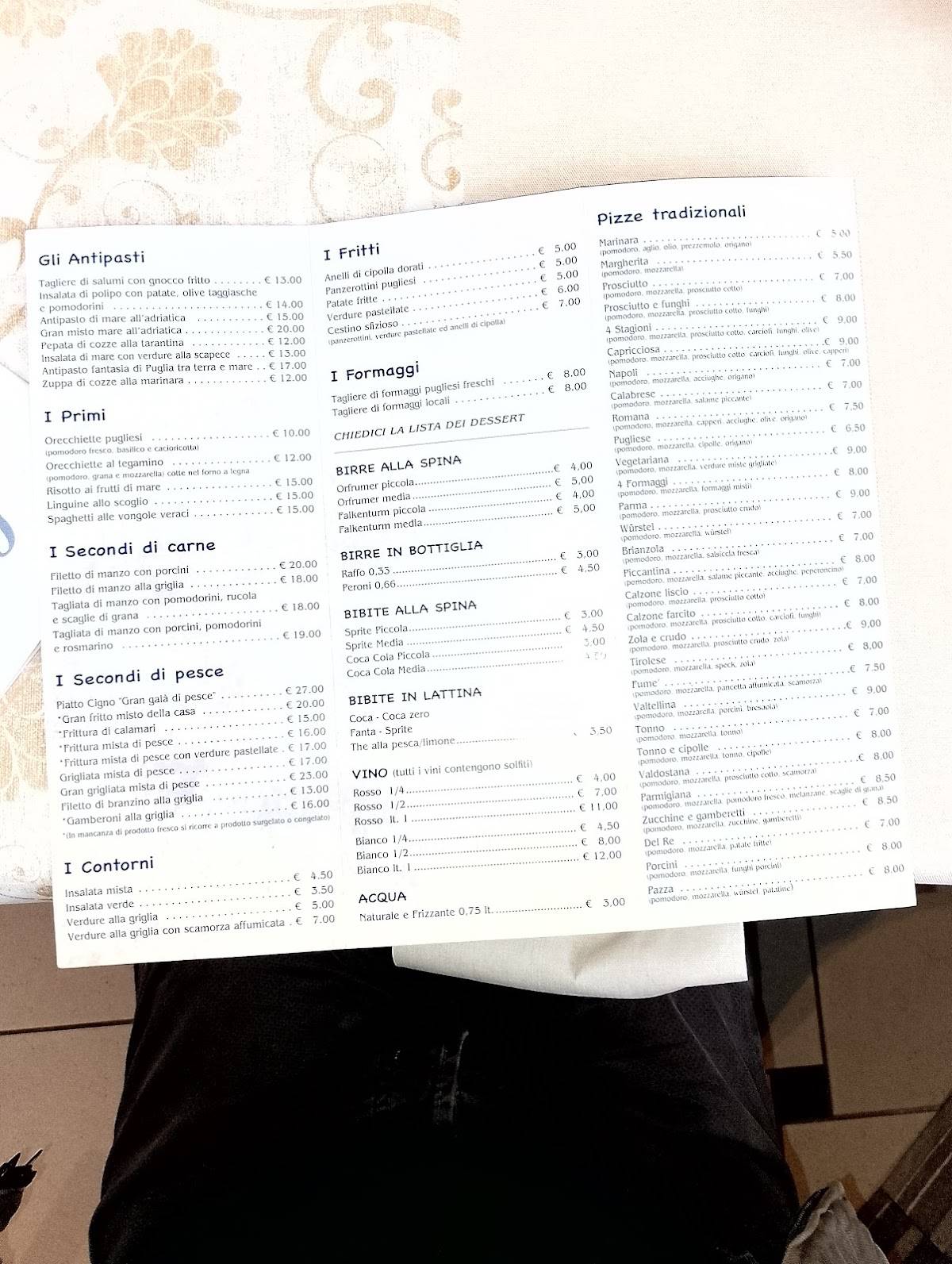 Menu di Ristorante Pizzeria Il Cigno 