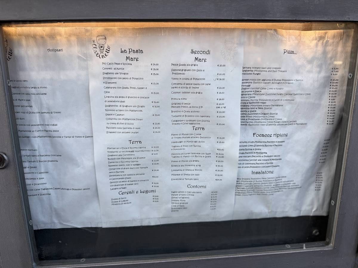 Menu di Ristorante Pizzeria "Il Clarinetto" 