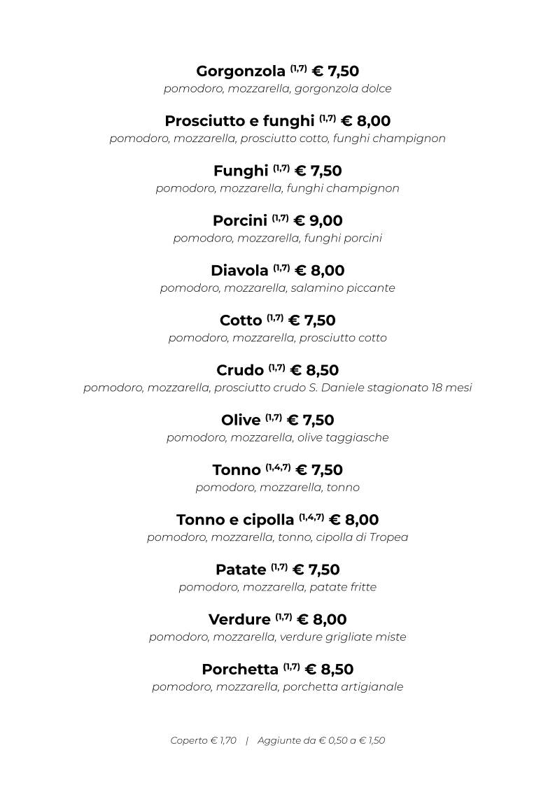 Menu di Ristorante Pizzeria Livia 