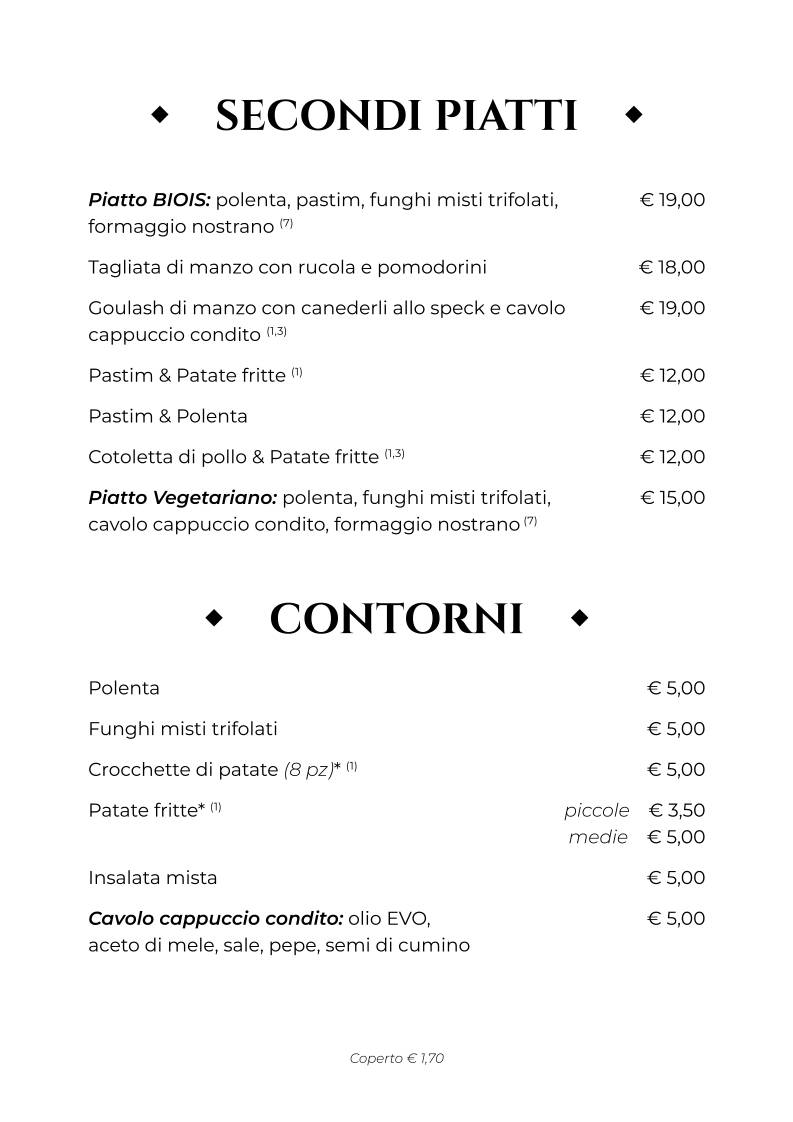 Menu di Ristorante Pizzeria Livia 