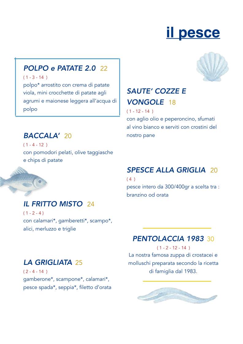 Menu di Pizzeria Mammato 
