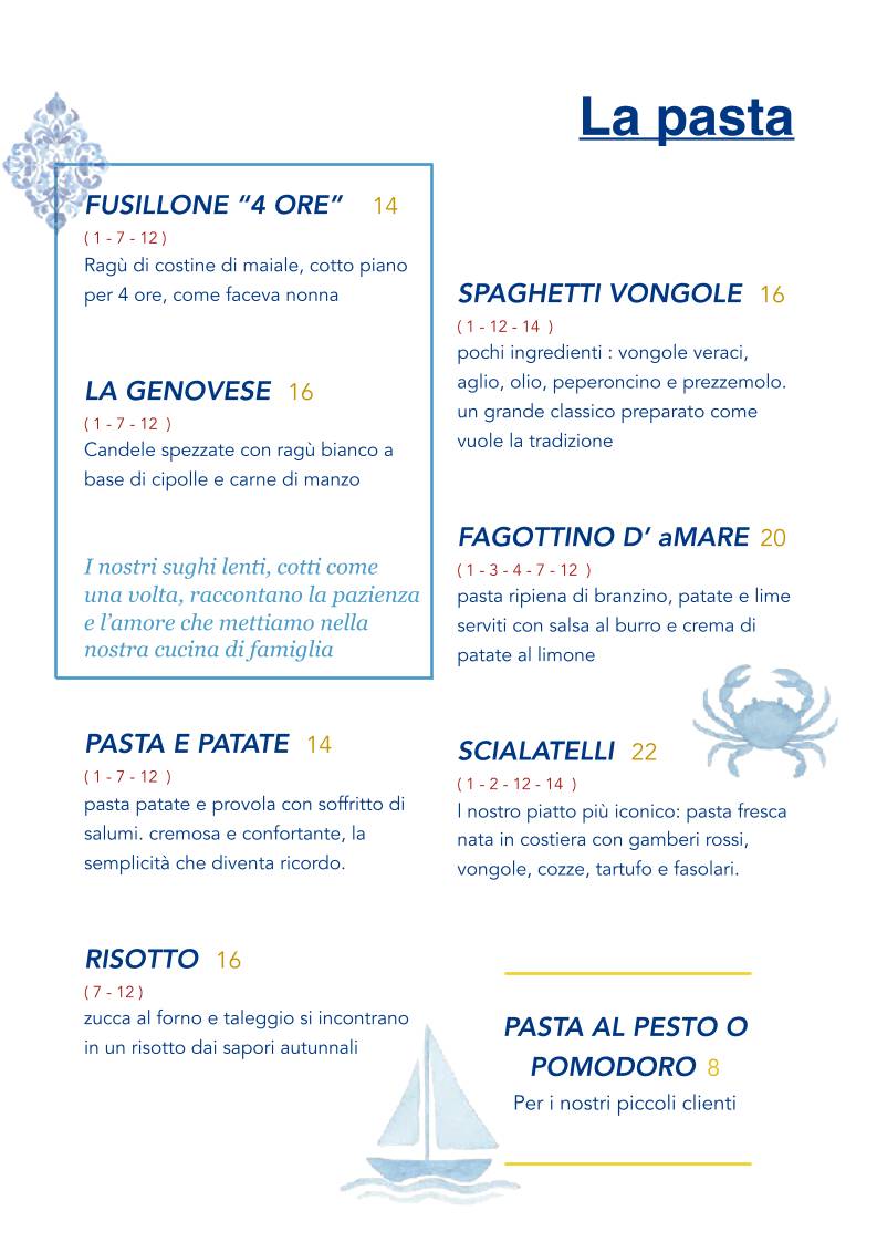Menu di Pizzeria Mammato 