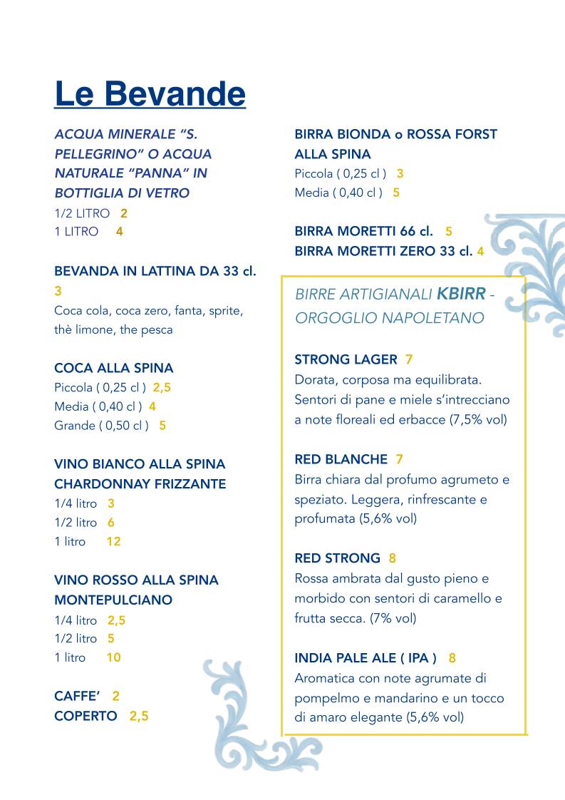 Menu di Pizzeria Mammato 