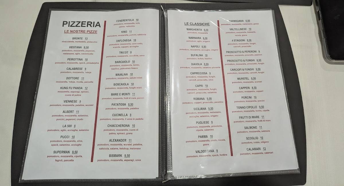 Menu di Ristorante Pizzeria Mezzaluna 