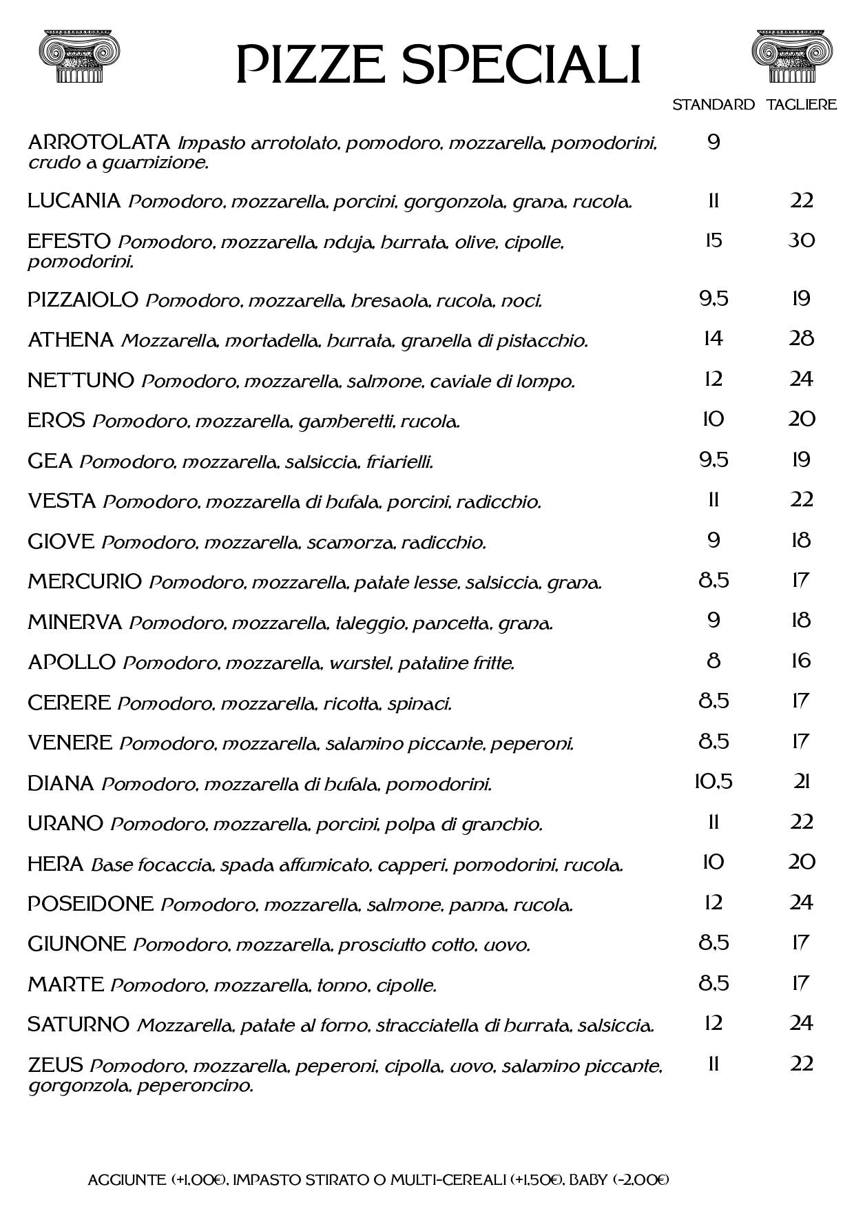 Menu di Ristorante Pizzeria Nettuno - Comun Nuovo - Bergamo 