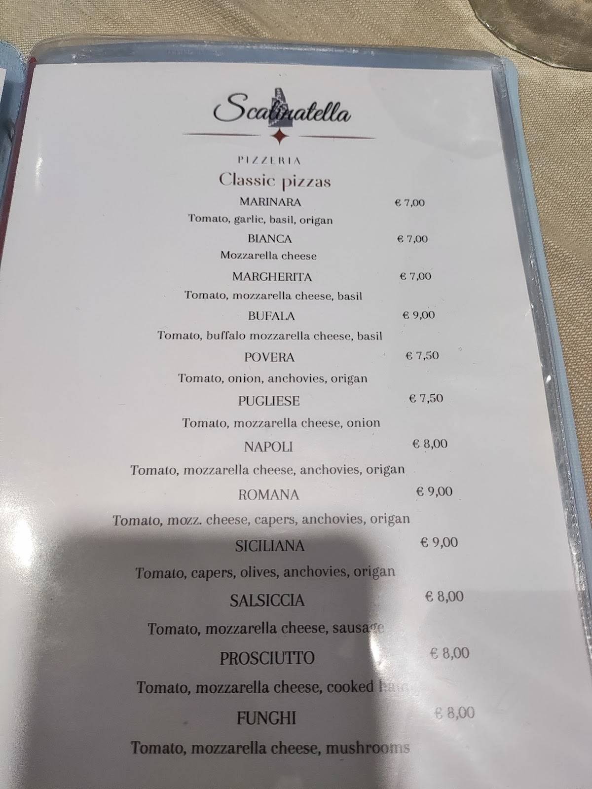 Menu di Pizzeria - Ristorante Scalinatella 
