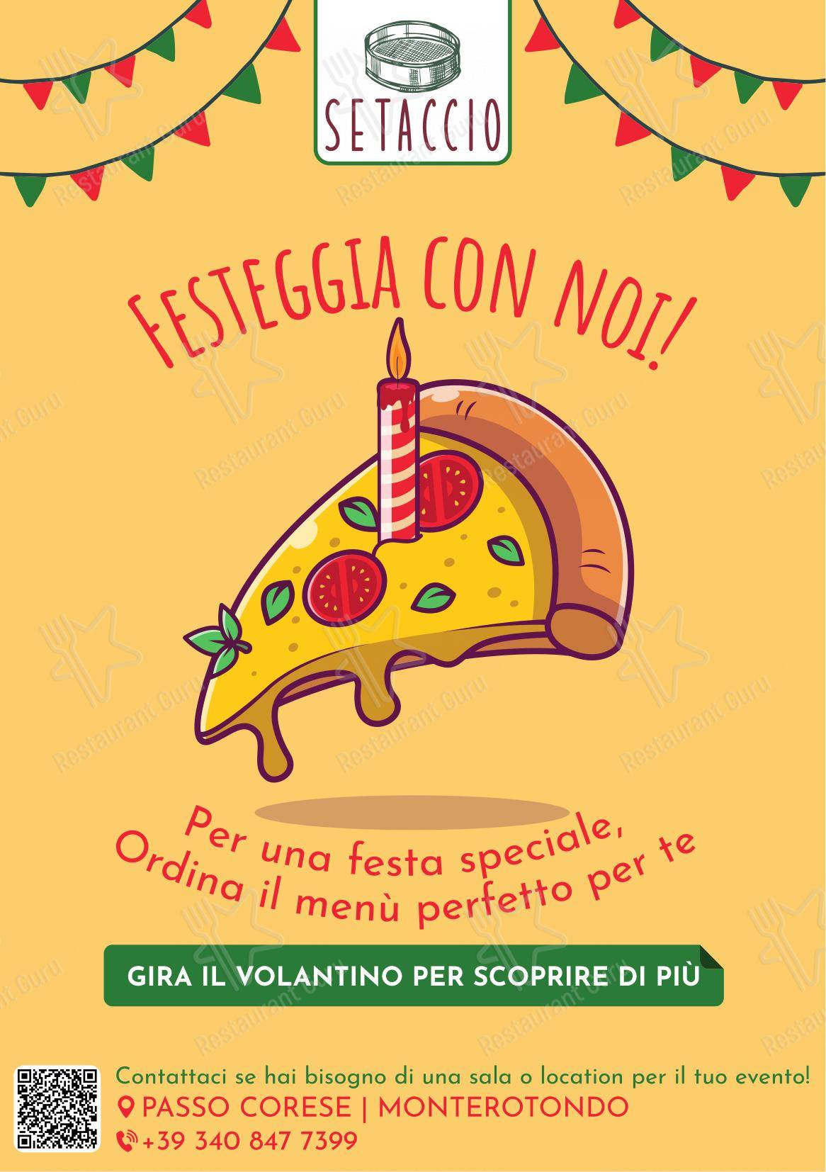Pizzeria Ristorante Setaccio in Monterotondo - Menu