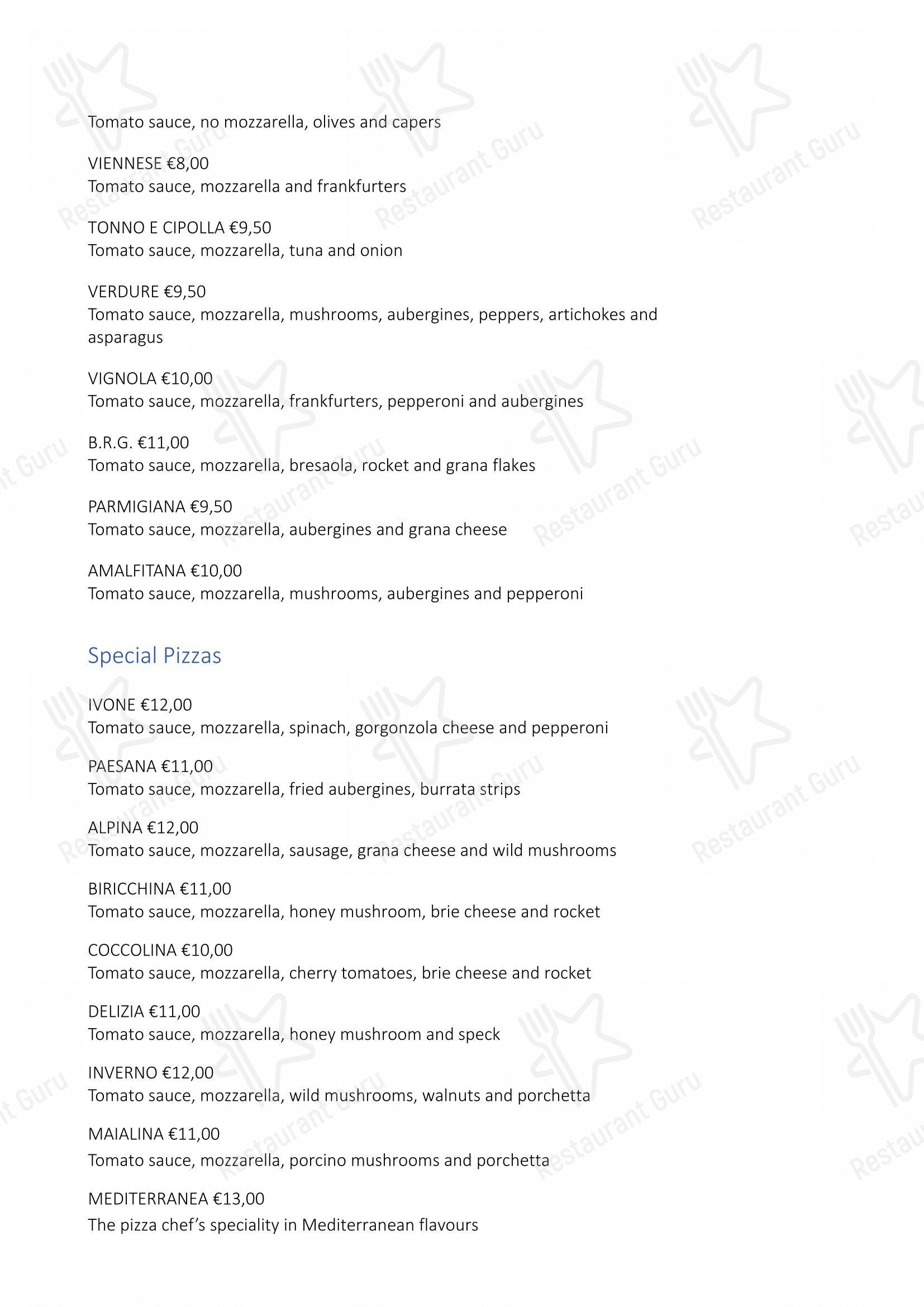 Menu di Ristorante Pizzeria Taverna Brenta “da Ivone” - 菜单