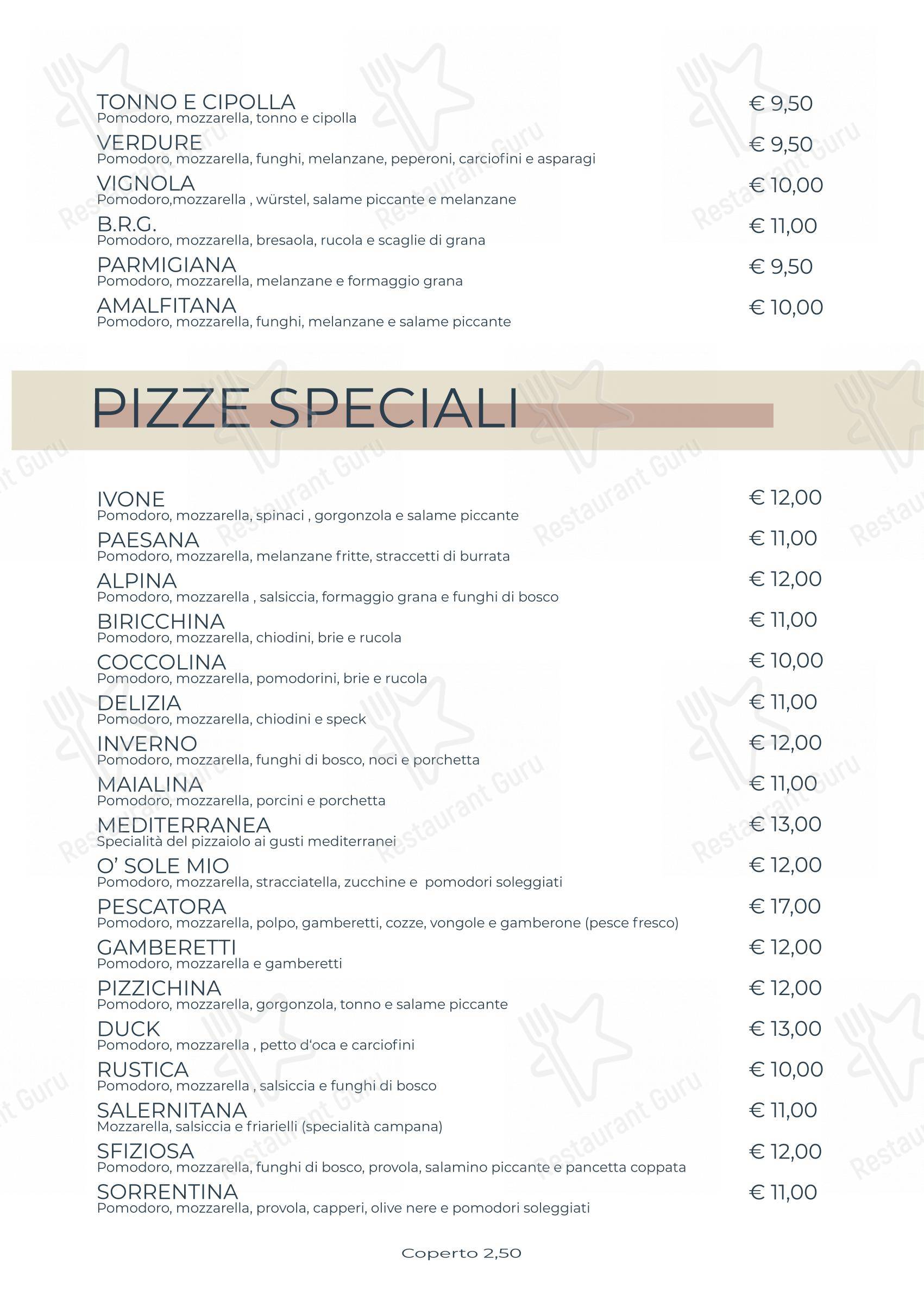 Menu di Ristorante Pizzeria Taverna Brenta “da Ivone” - Menu