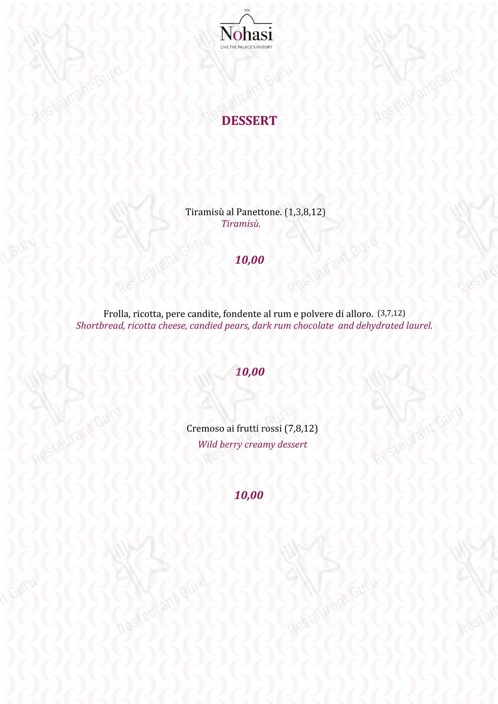 Menu pour Ristorante Signoria - Menu bar