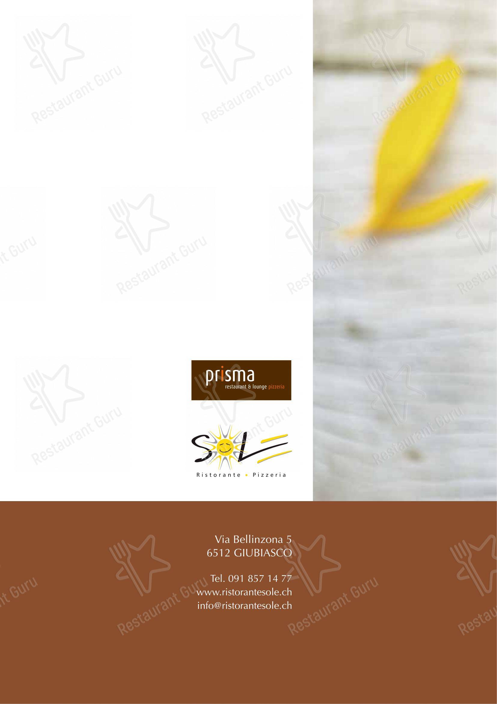 Menu bar pour Ristorante Sole dans Giubiasco