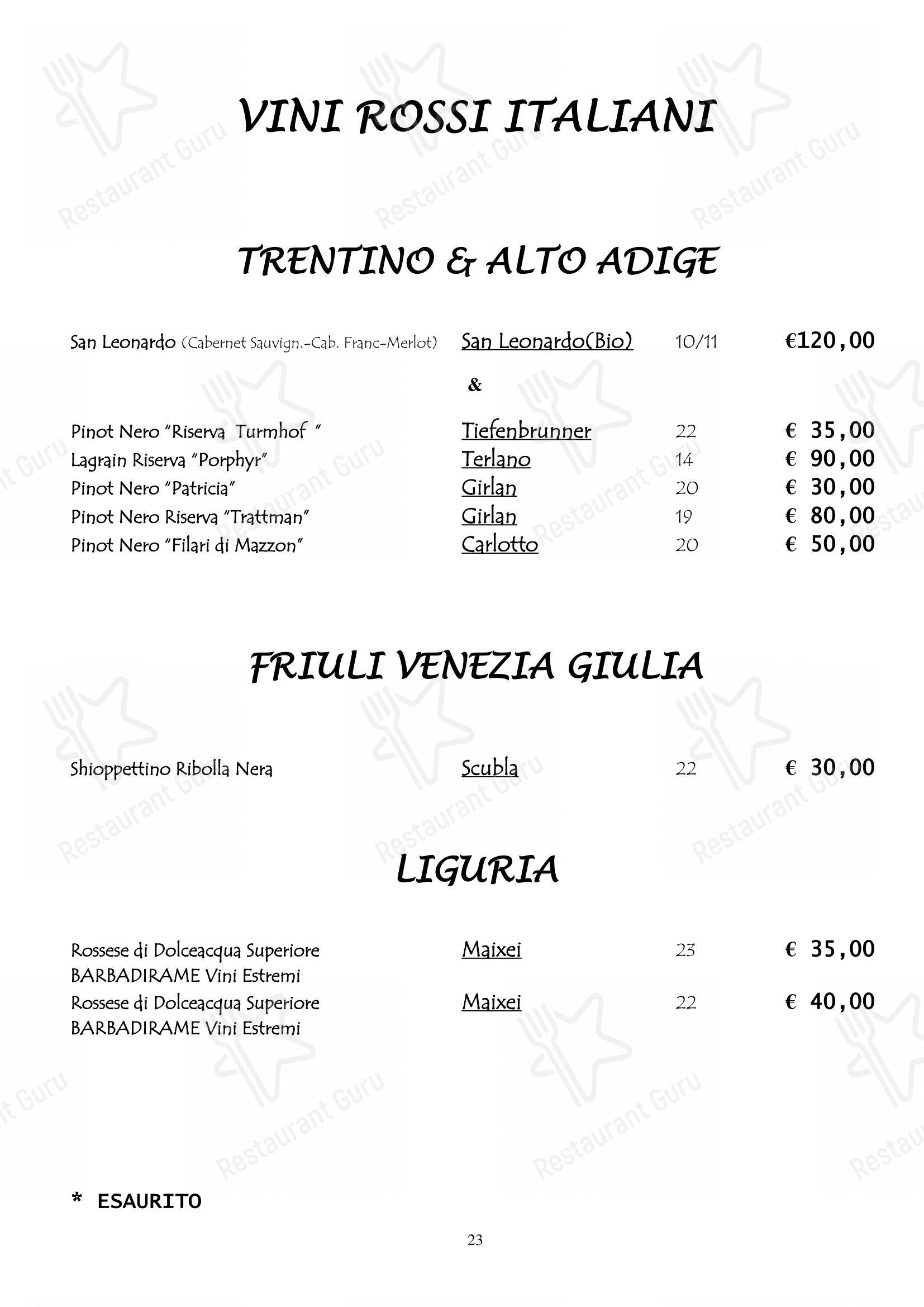 菜单 per Ristorante da Miro ristorante