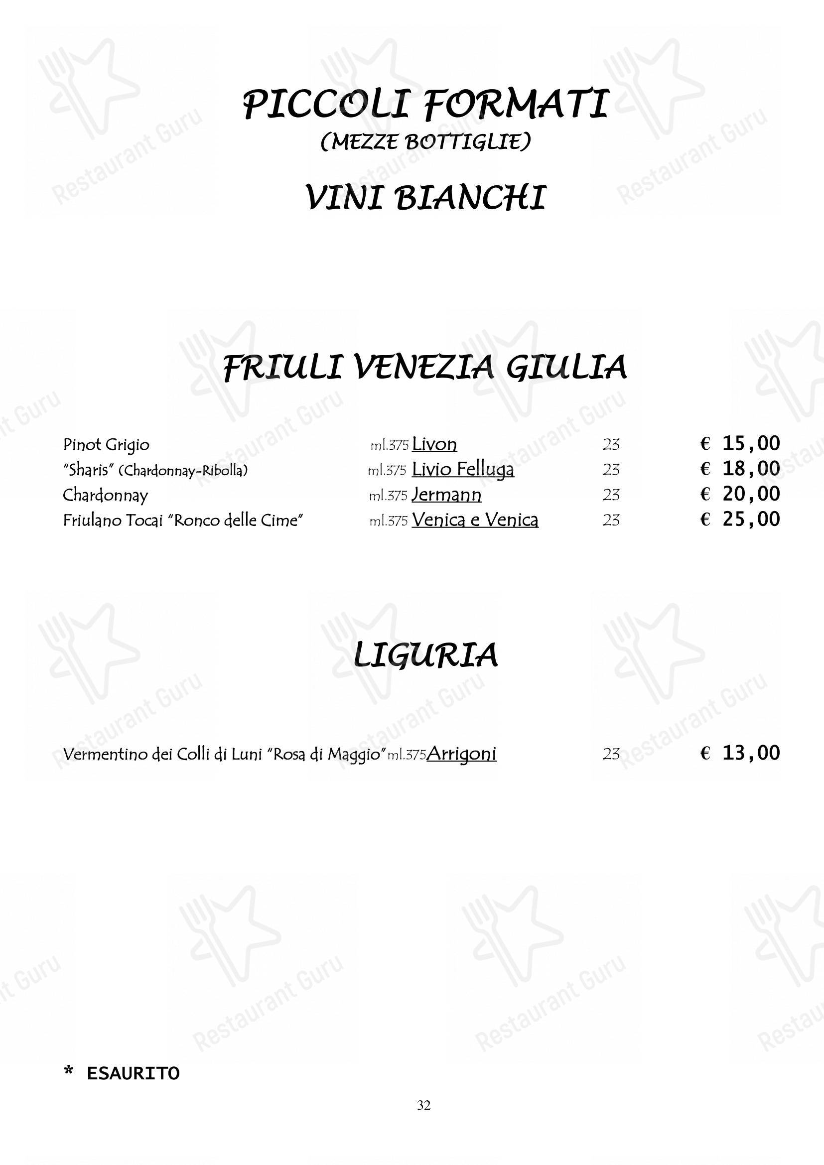 Menu di Ristorante da Miro - 菜单