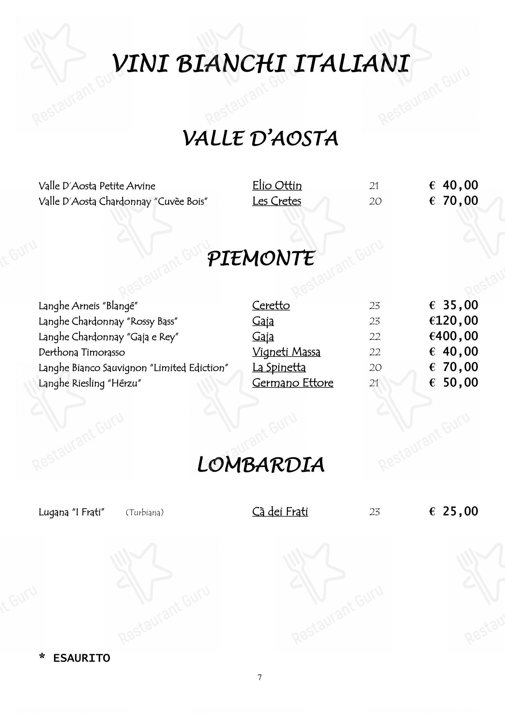 菜单 per Ristorante da Miro in Viareggio