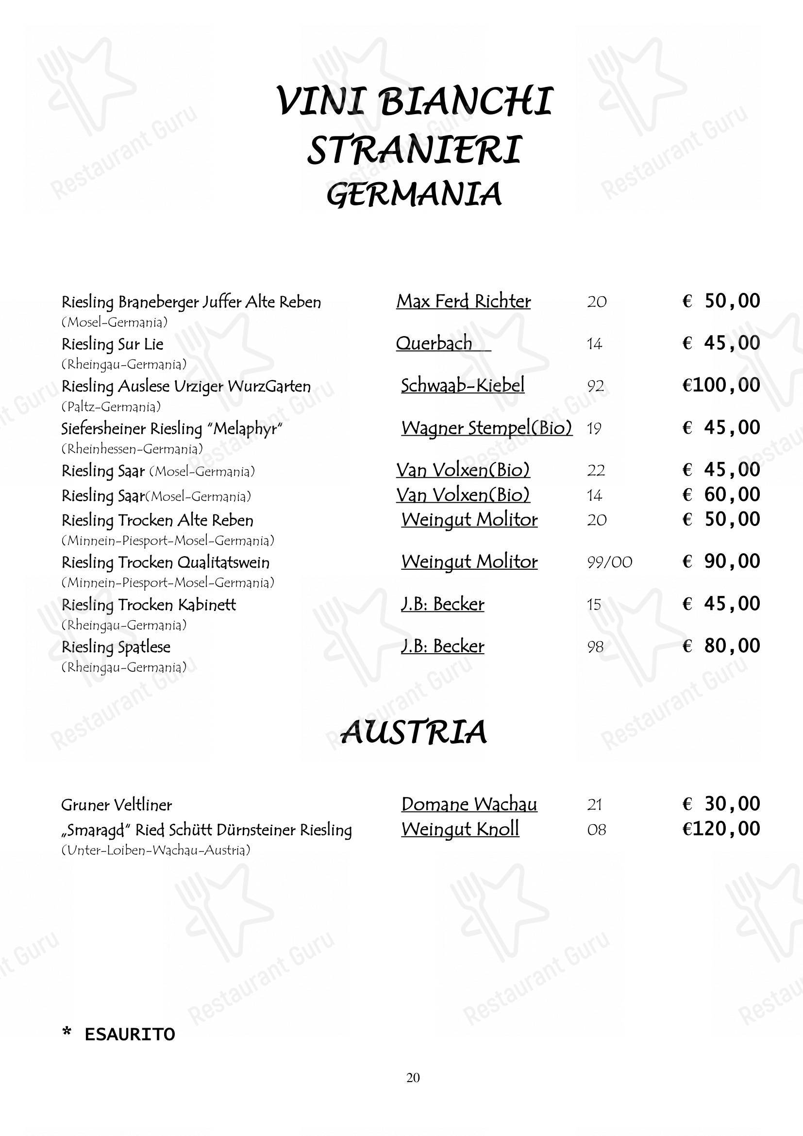 菜单 per Ristorante da Miro in Viareggio