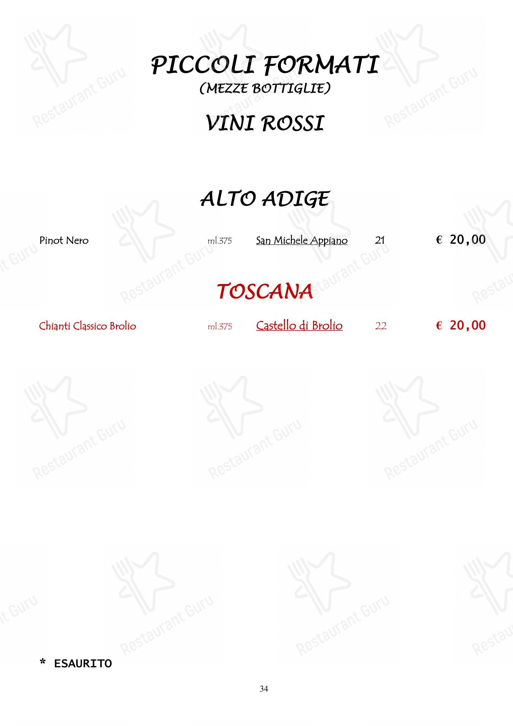 Ristorante da Miro in Viareggio - 菜单