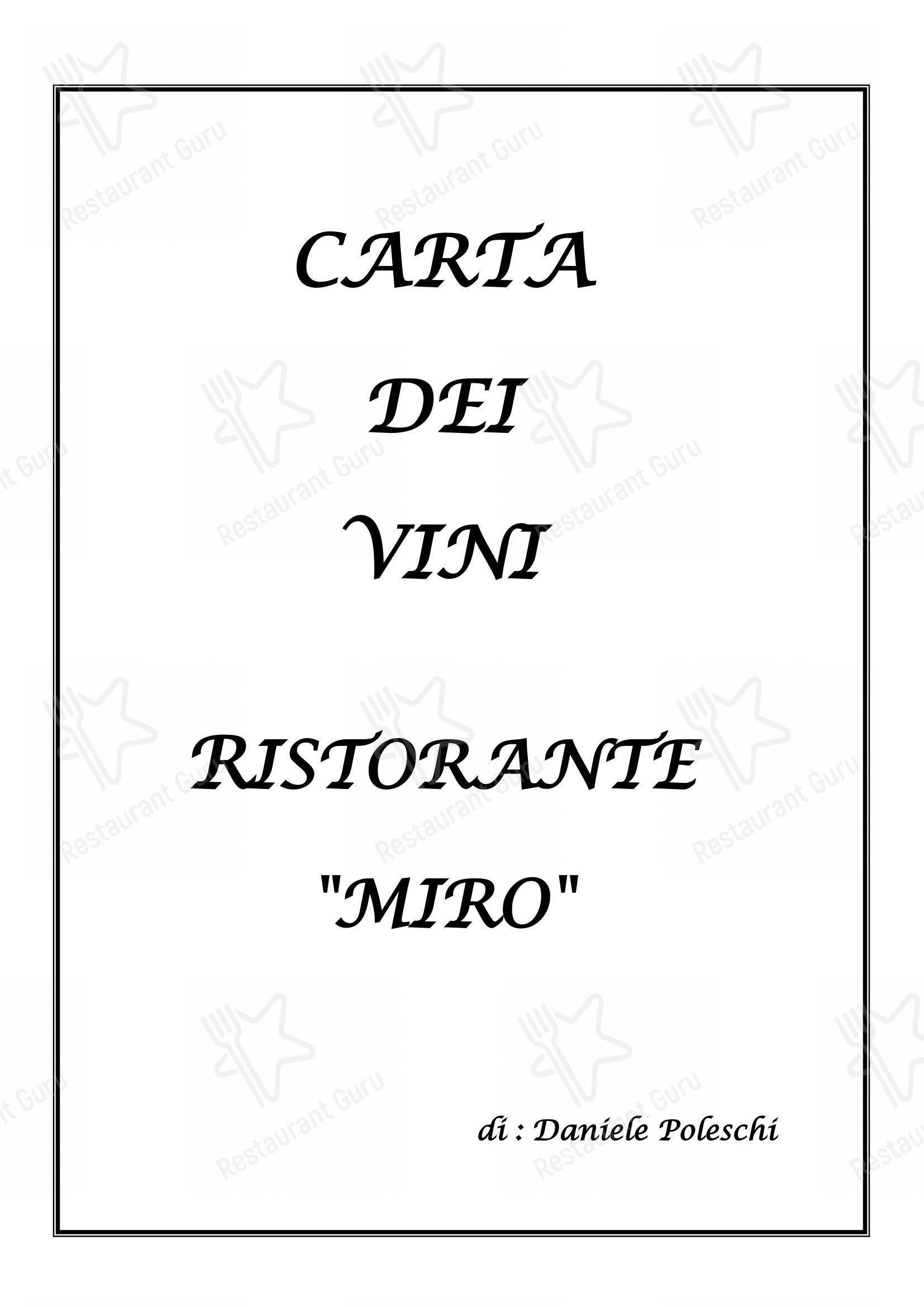 菜单 per Ristorante da Miro ristorante