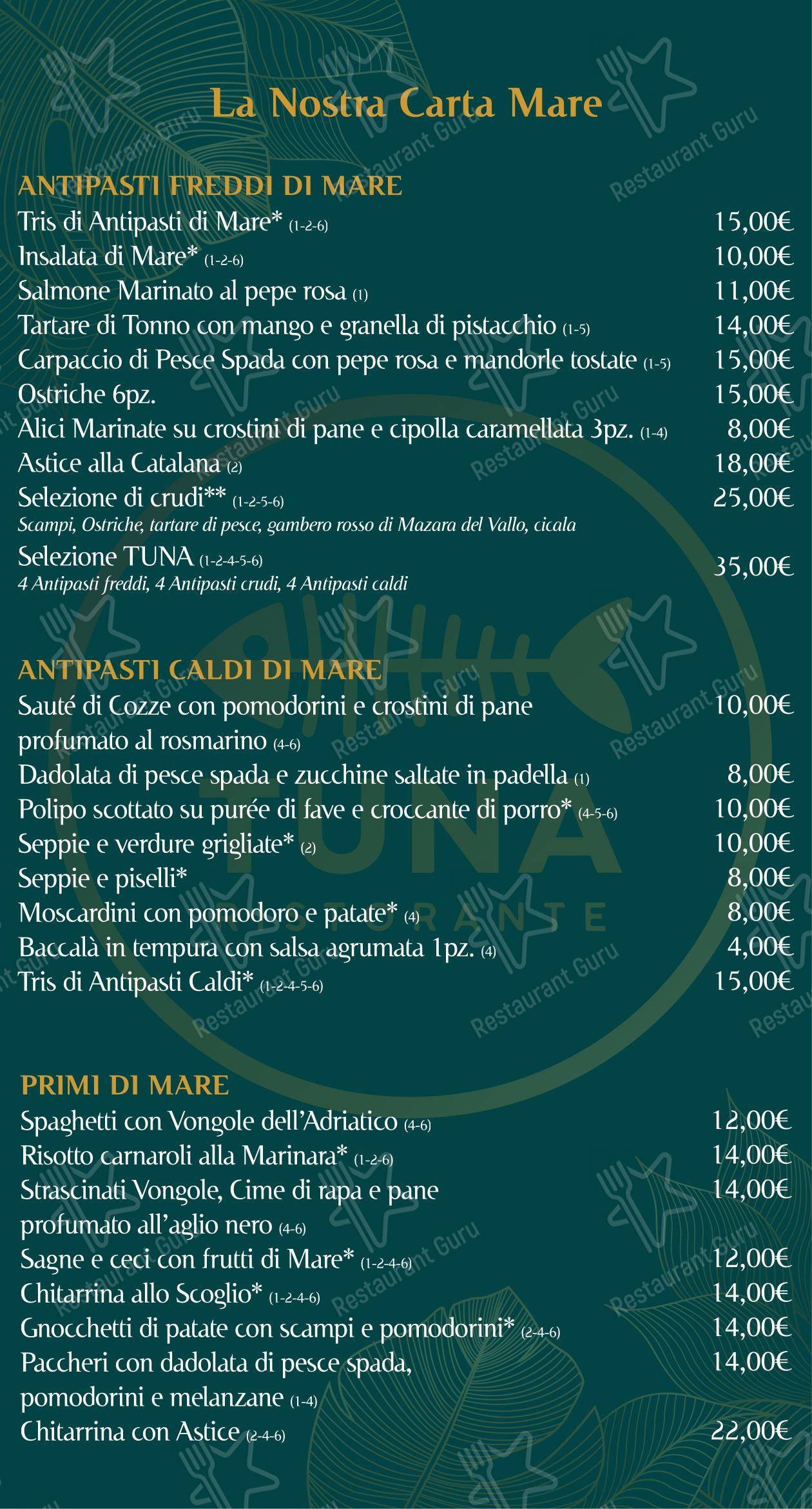 Ristorante Tuna Chieti in Chieti - Menu
