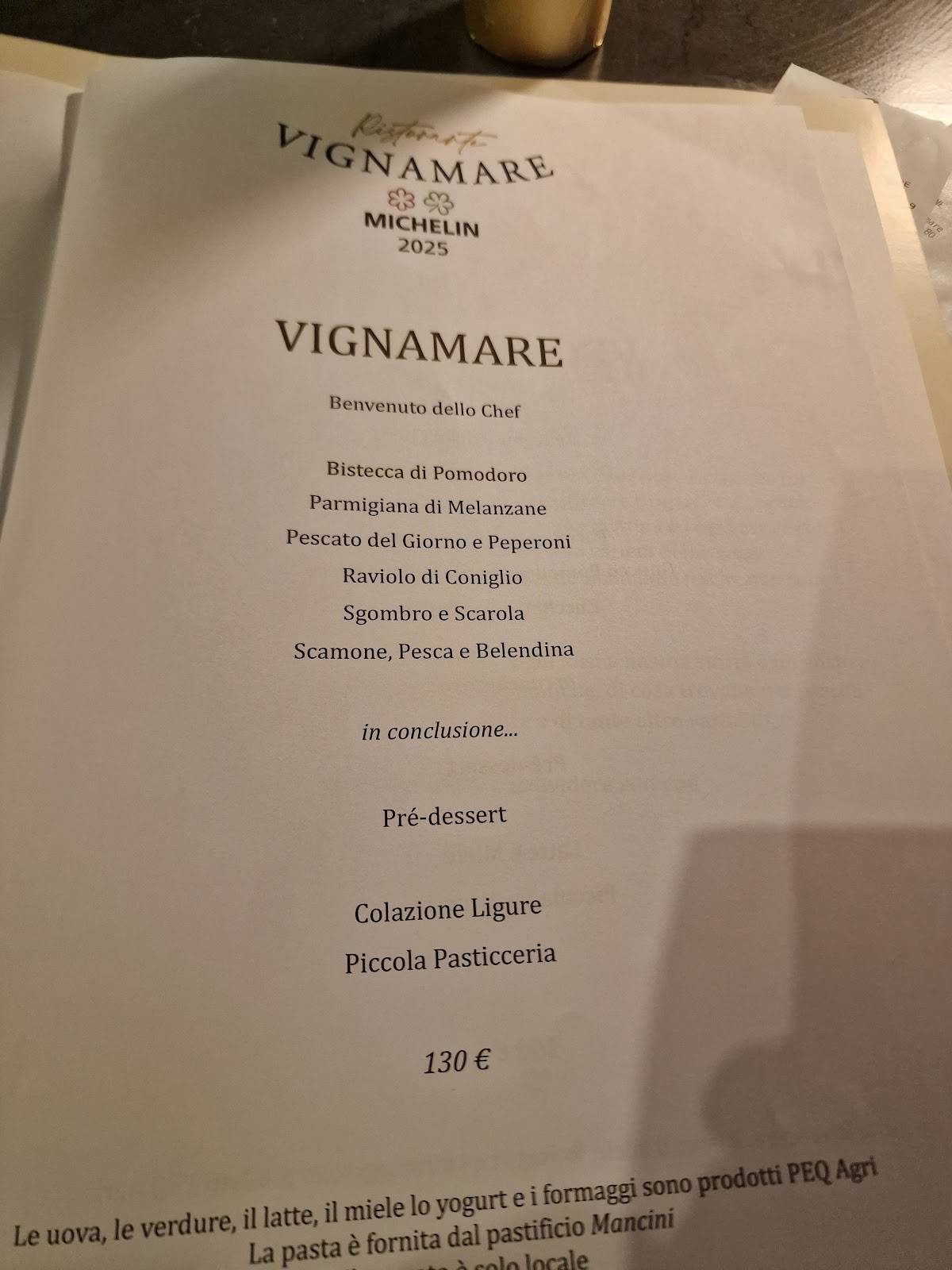 Menu di Ristorante Vignamare
