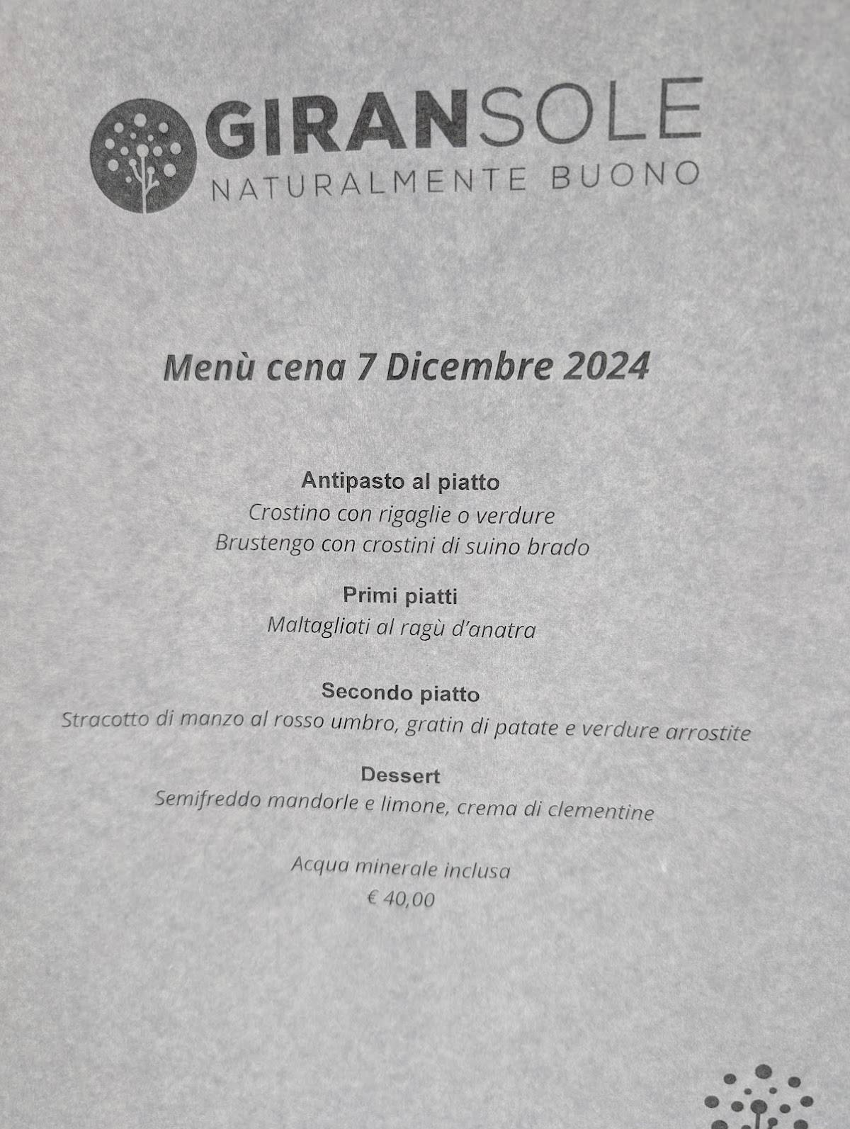 Menu di Ristorante alla Balestra 