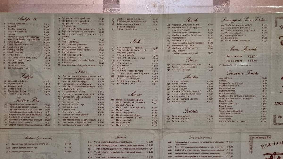 Menu di Ristorante Cinese Asia 