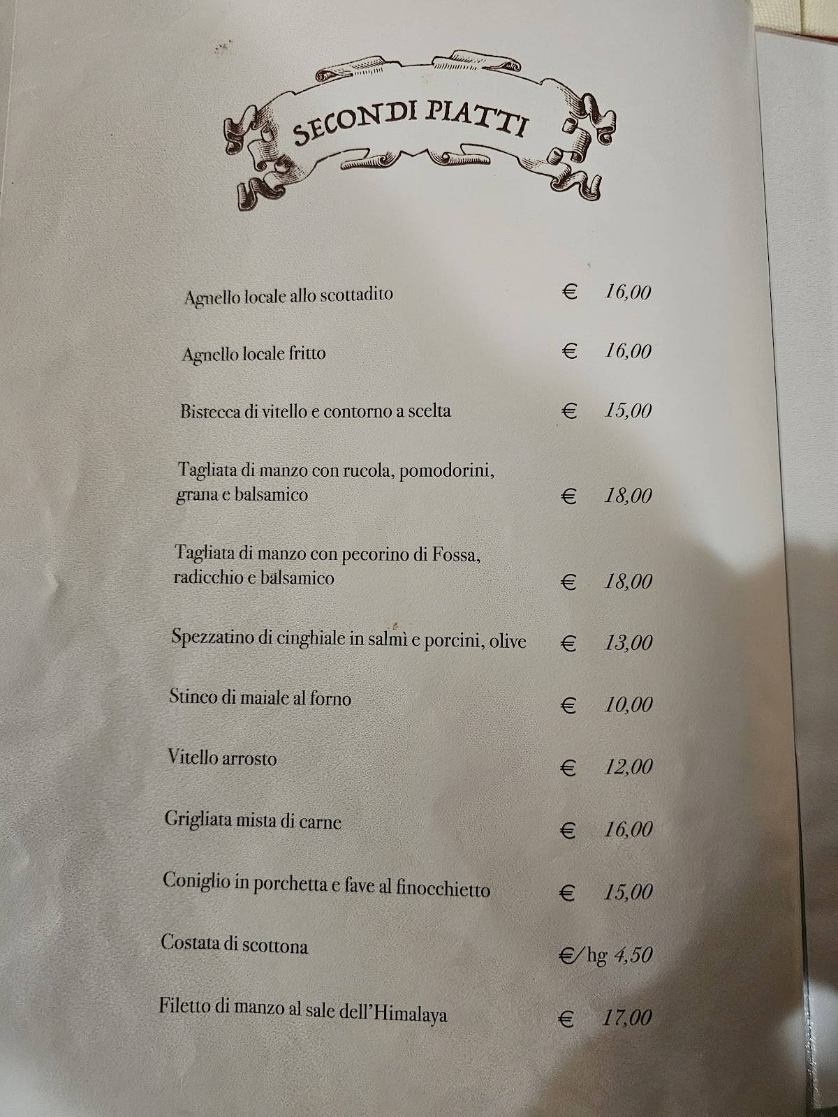 Menu di Locanda dei Ribelli 