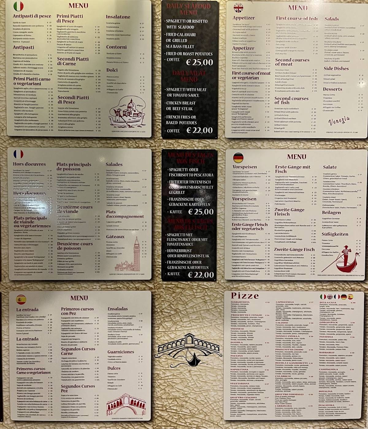 Menu di Riva Rialto 
