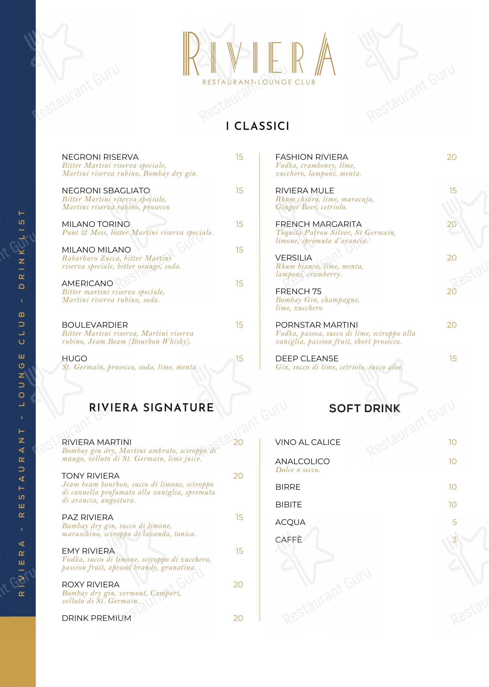 Guarda il menu di Riviera Milano Restaurant - Lounge Club