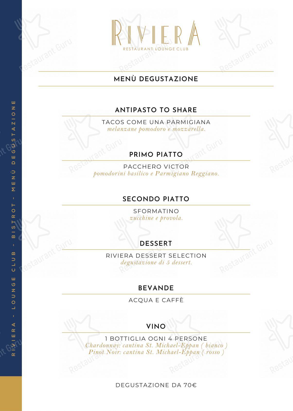 Breakfast Menu per Riviera Milano Restaurant - Lounge Club ristorante