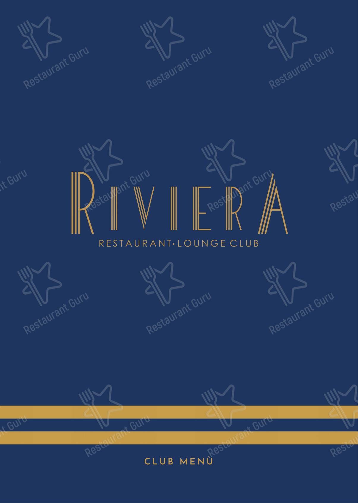 Riviera Milano Restaurant - Lounge Club in Milano - Lunch Menu