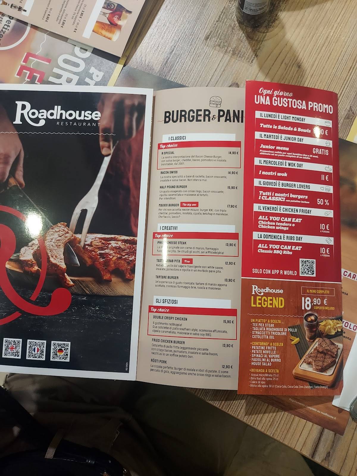 Menu di Roadhouse Restaurant Torino Lingotto 