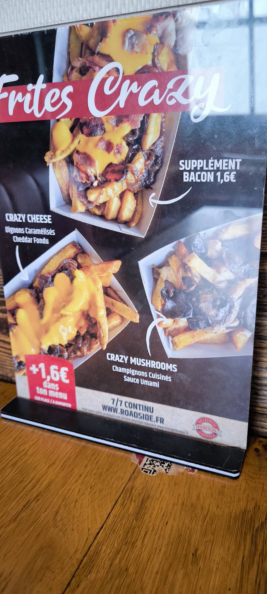 Menu de Roadside Lorient