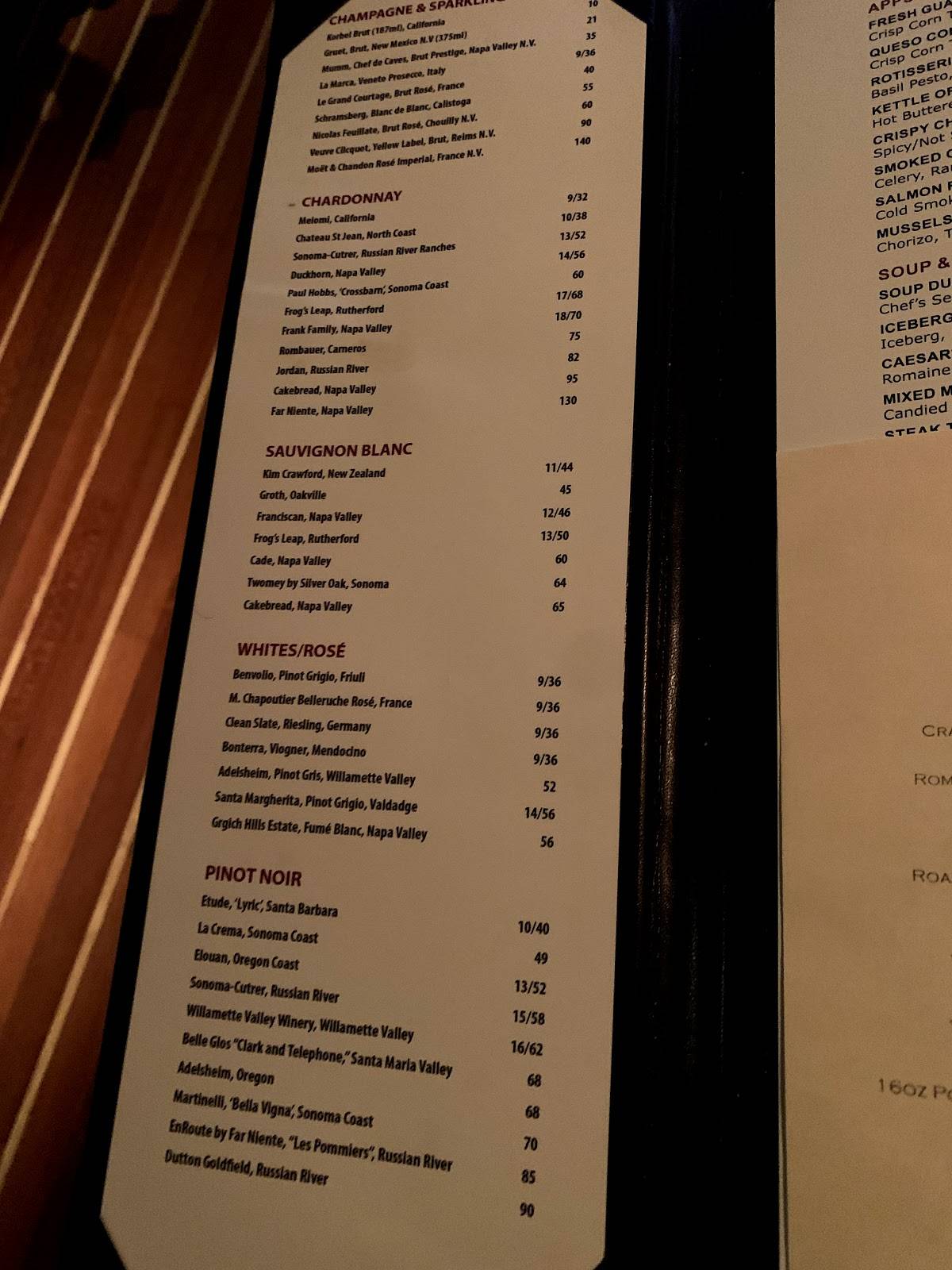 Menu at Roaring Fork pub & bar, Scottsdale