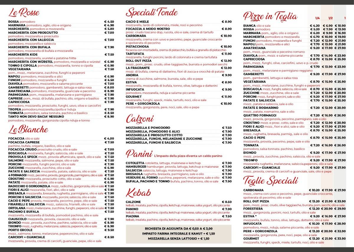 Menu di Roll Out Pizza 