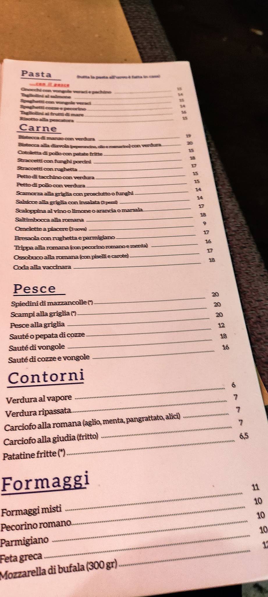 Menu di L'Insalata Ricca - Piazza di Pasquino 