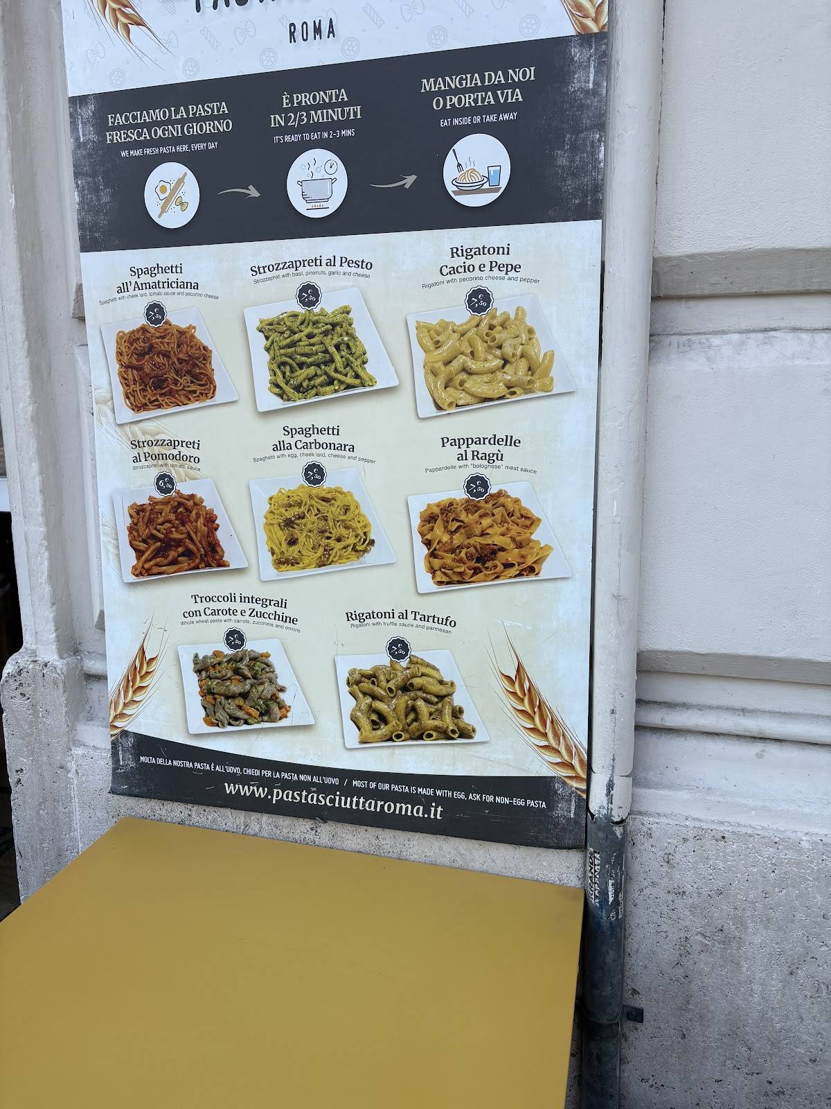 Menu di Pastasciutta 