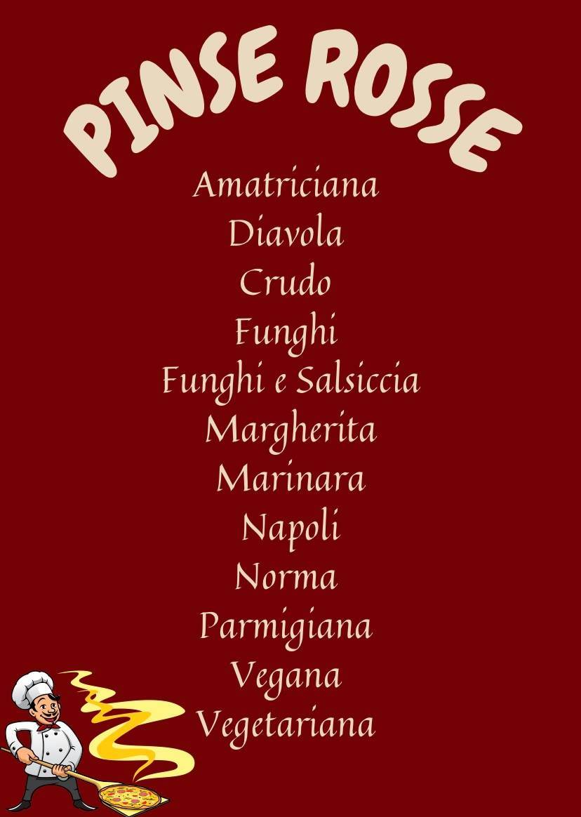 Menu di Pinsa 'Mpò 