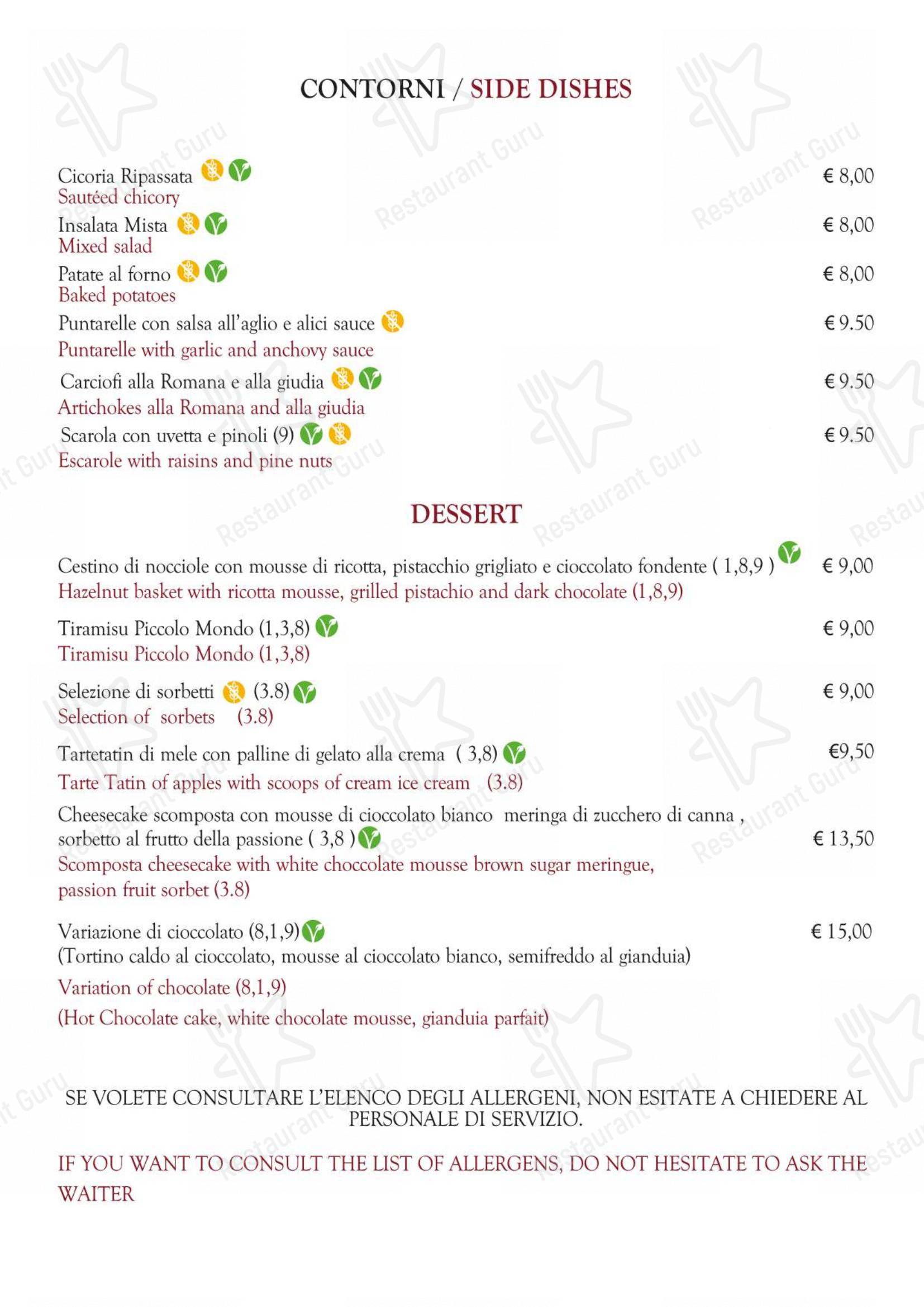 Menu bar per Ristorante Il Piccolo Mondo ristorante