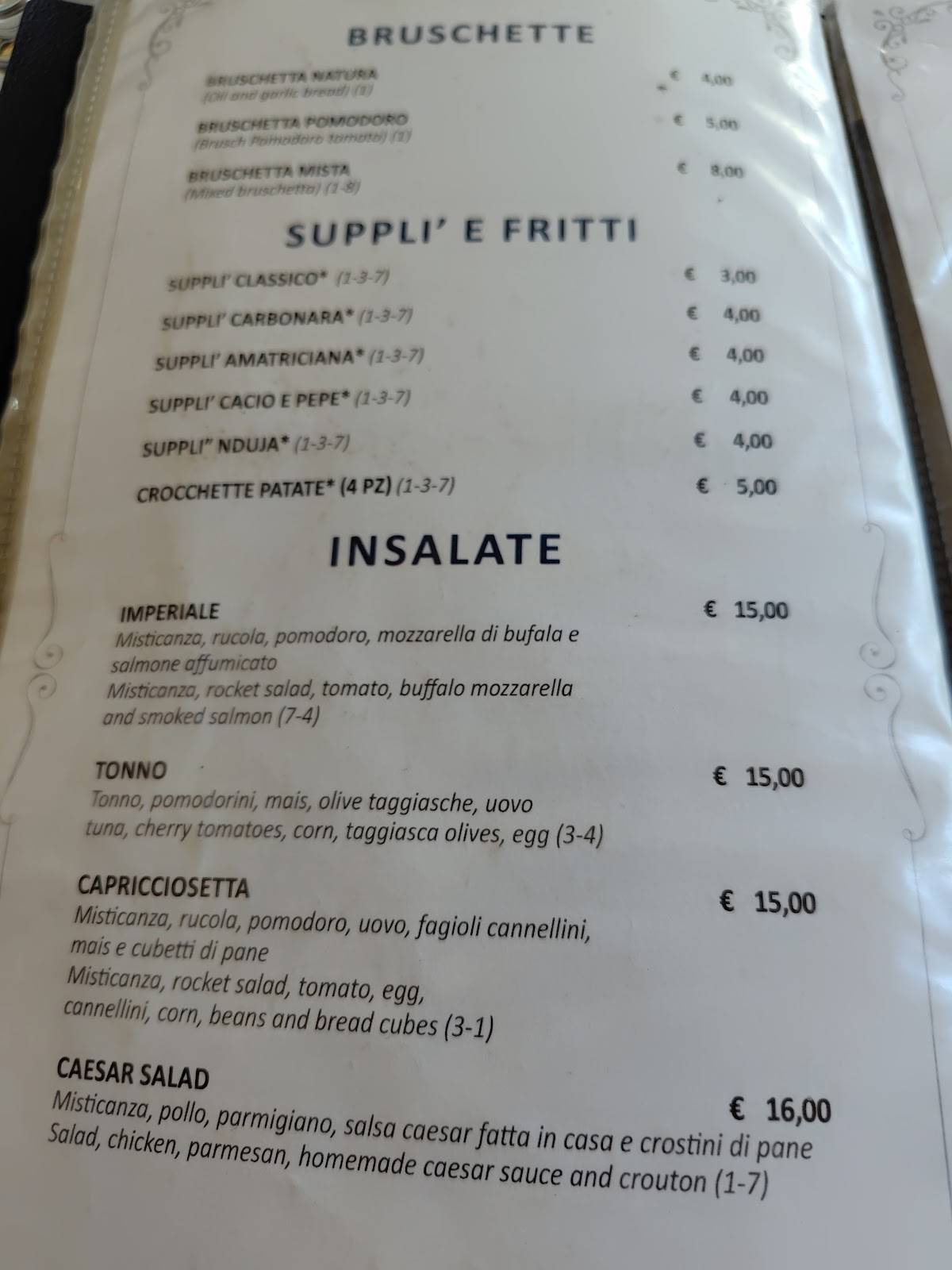 Menu di Ristorante Pizzeria Imperiale 