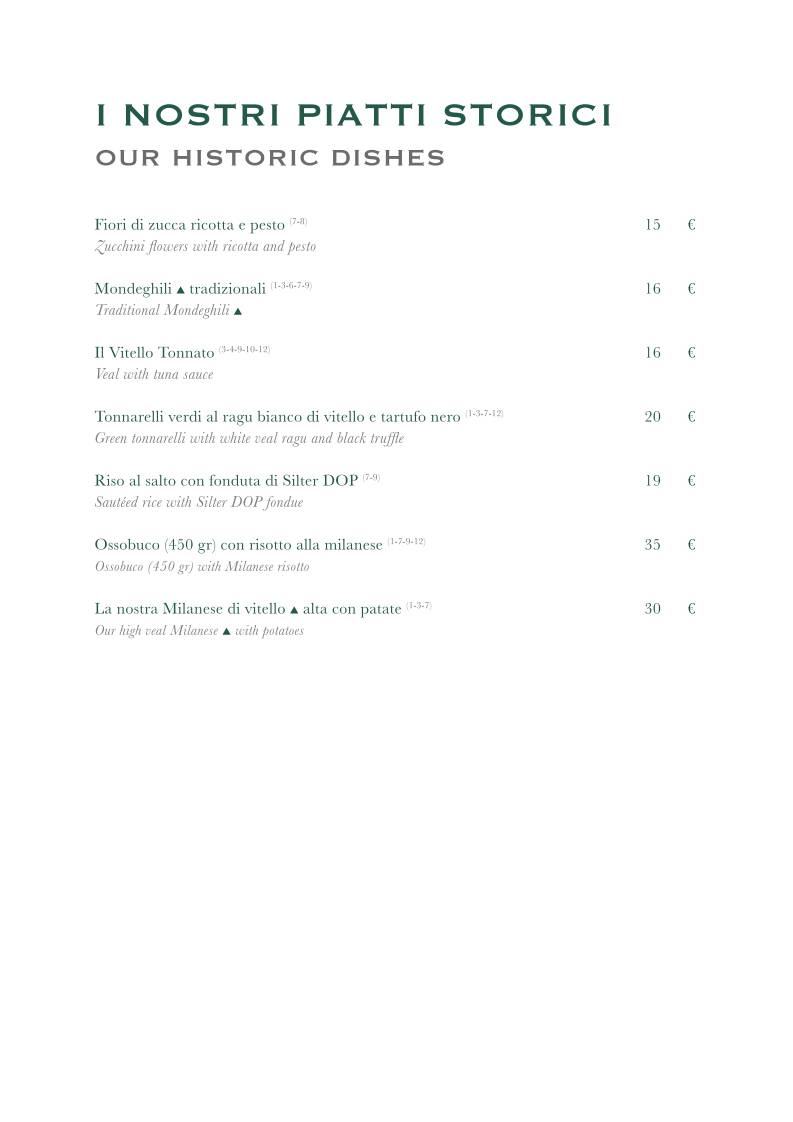 Menu di Trattoria Stendhal Roma 