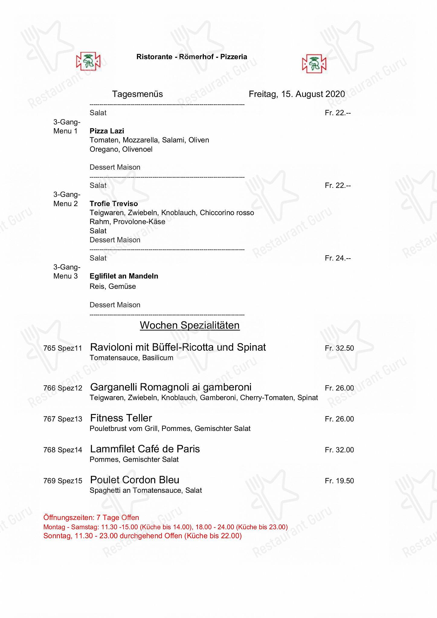 Boronia Catering Menu Pack per Römerhof Augst pizzeria