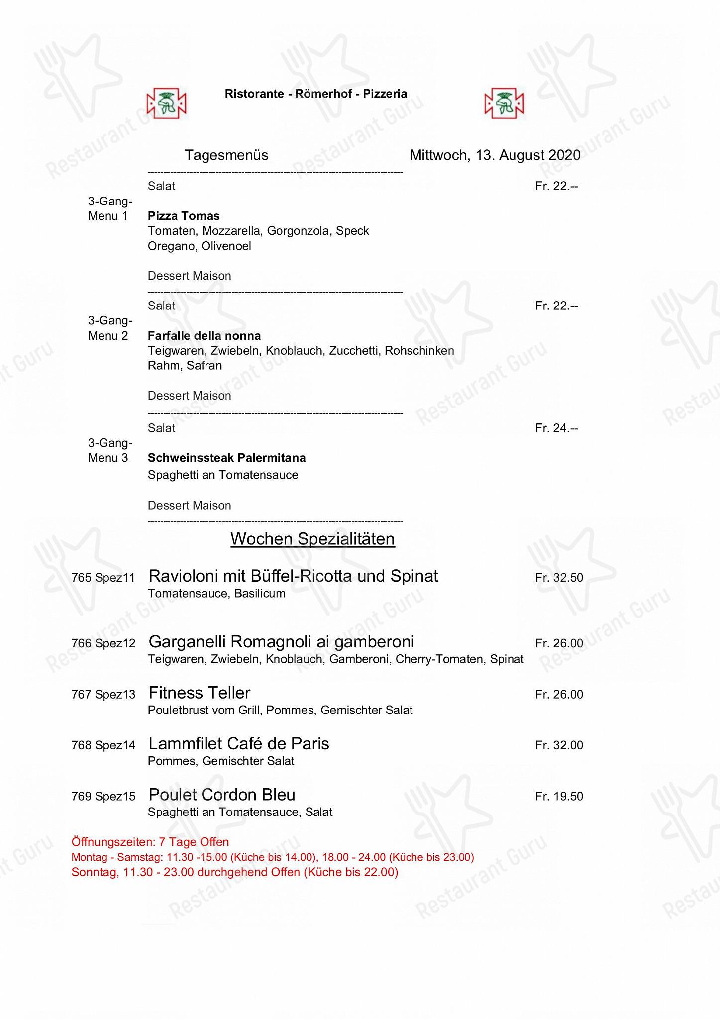 Römerhof Augst in Augst - Boronia Catering Menu Pack
