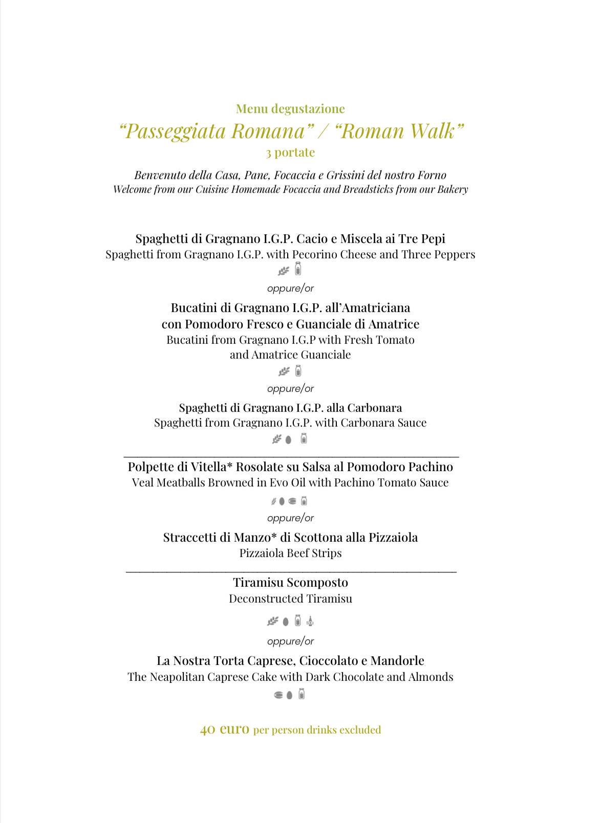 Menu di Ristorante Terrazza Caravita 