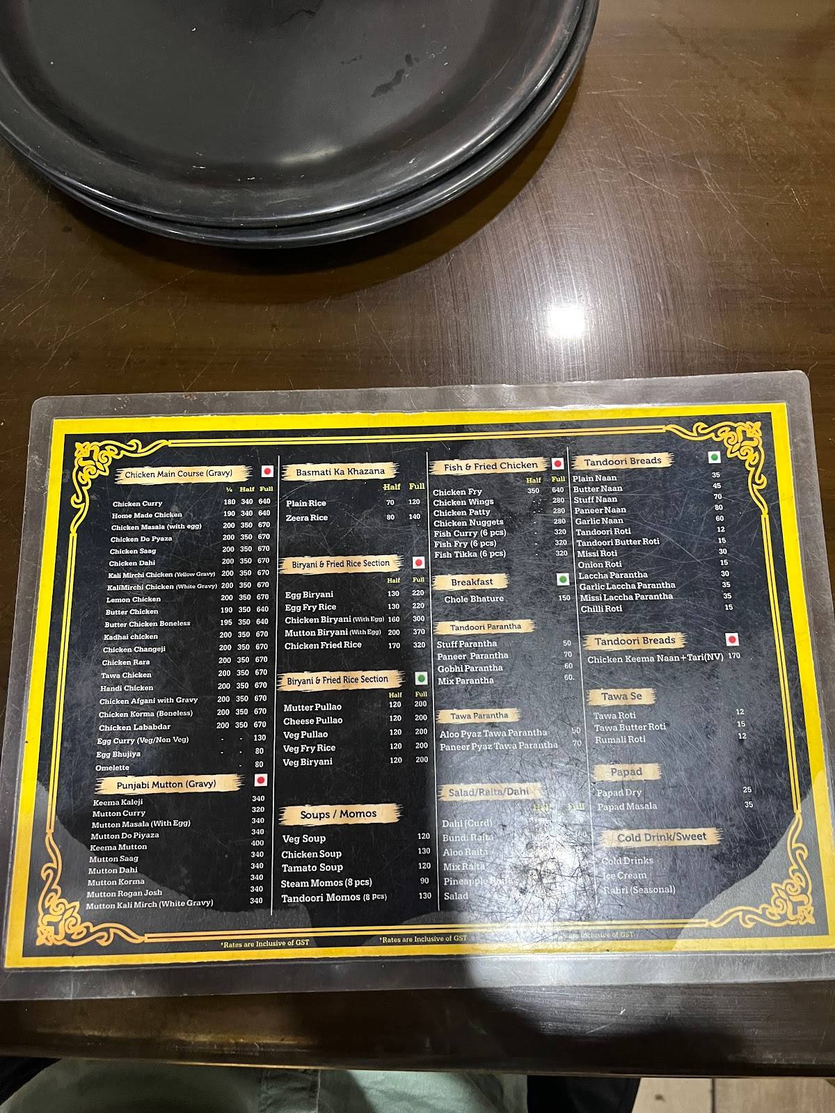 Punjabi Dhaba menu