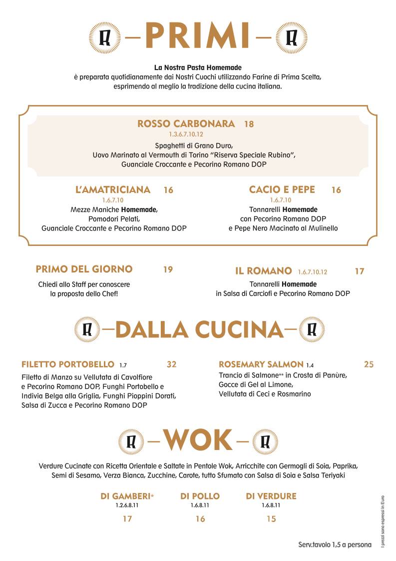Menu di Rosso Ristorante 
